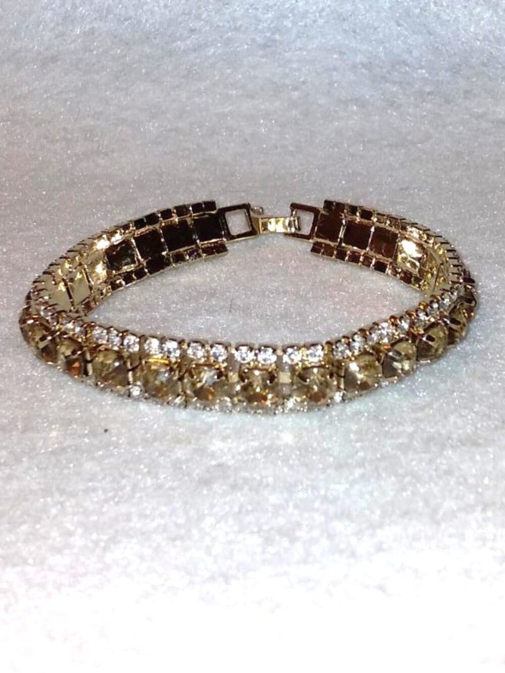 Brand New Luxury Gold & White CZ Tennis Bracelet